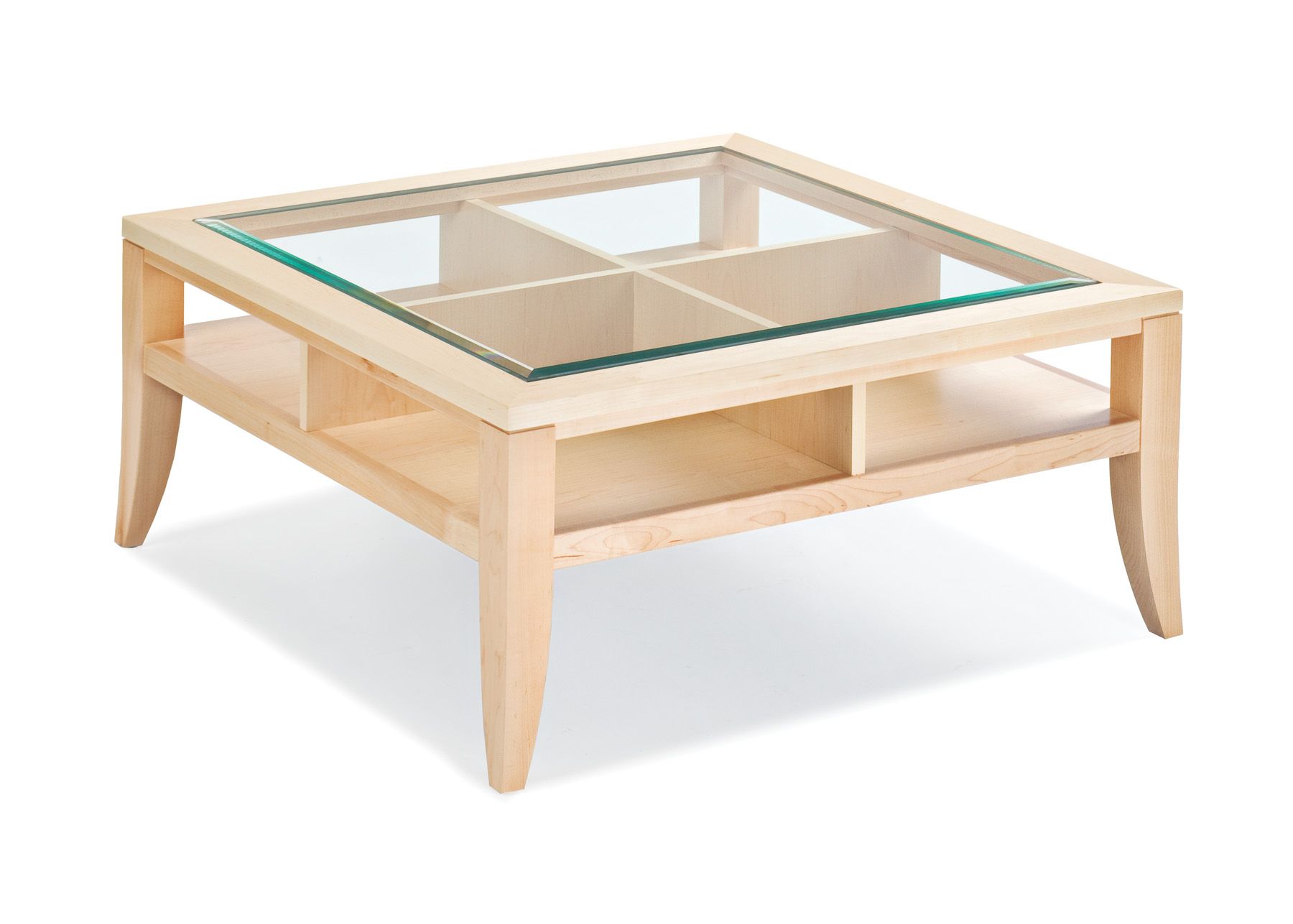 DIEGO SQUARE COCKTAIL TABLE-GLASS TOP